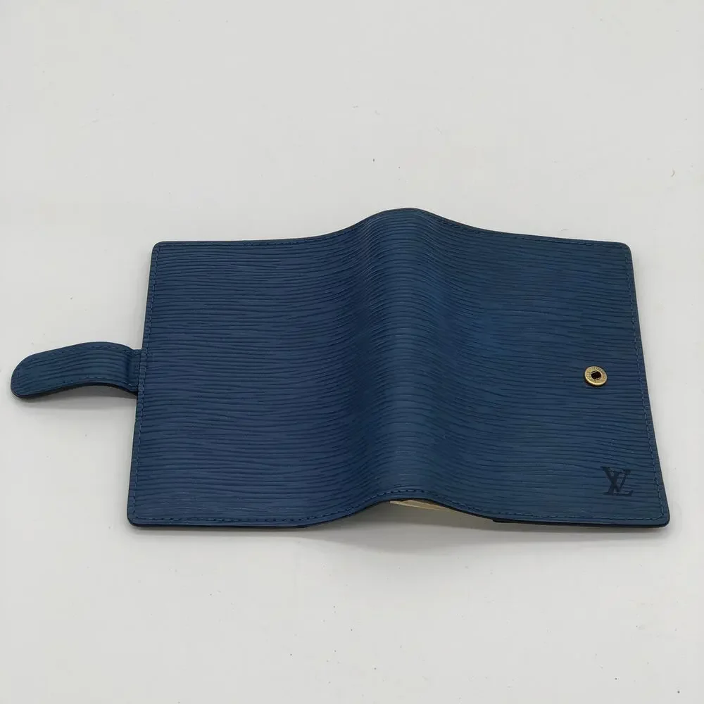 Vintage Authentic Louis Vuitton Epi Leather Agenda Planner Blue Cover R20055